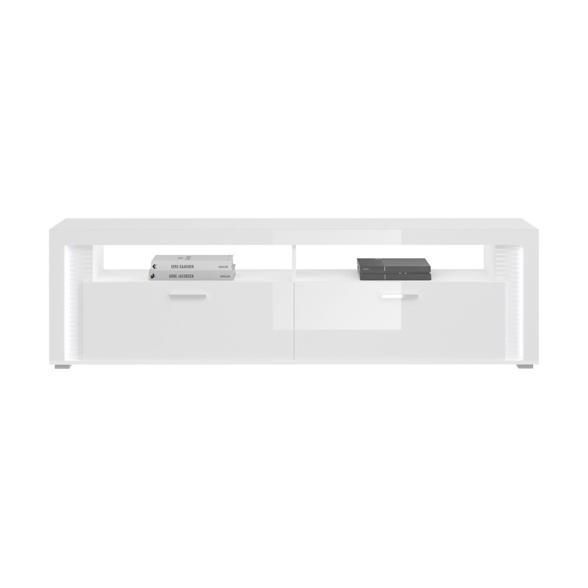 Ansamblu mobilier camera de zi SKYLIGHT - alb lucios intens, Design, material pe bază de lemn (351/202/46cm) - Modern Living