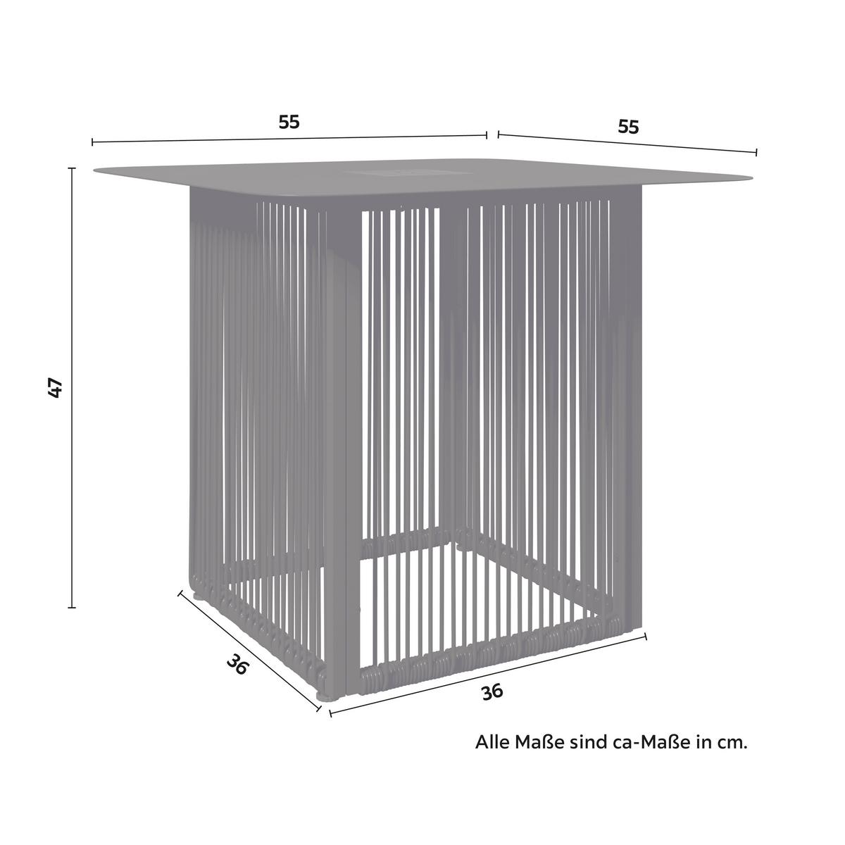 Gartenbeistelltisch Tracy Schwarz Solar - Schwarz, MODERN, Kunststoff/Metall (55/47/55cm) - Bessagi Garden