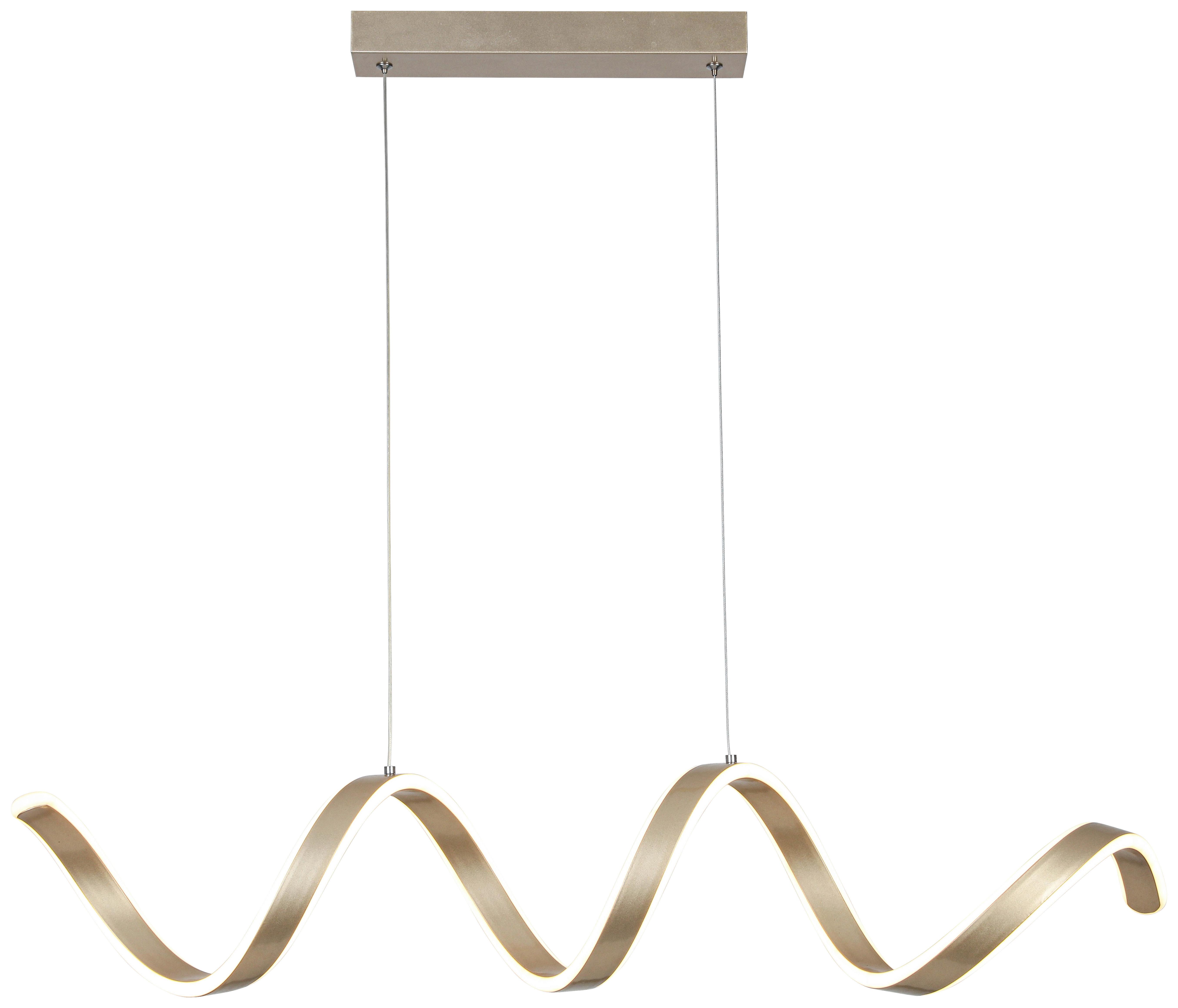 Viseča Led-svetilka Chamo - barve šampanjca, Moderno, kovina/umetna masa (90/18/150cm) - Mömax