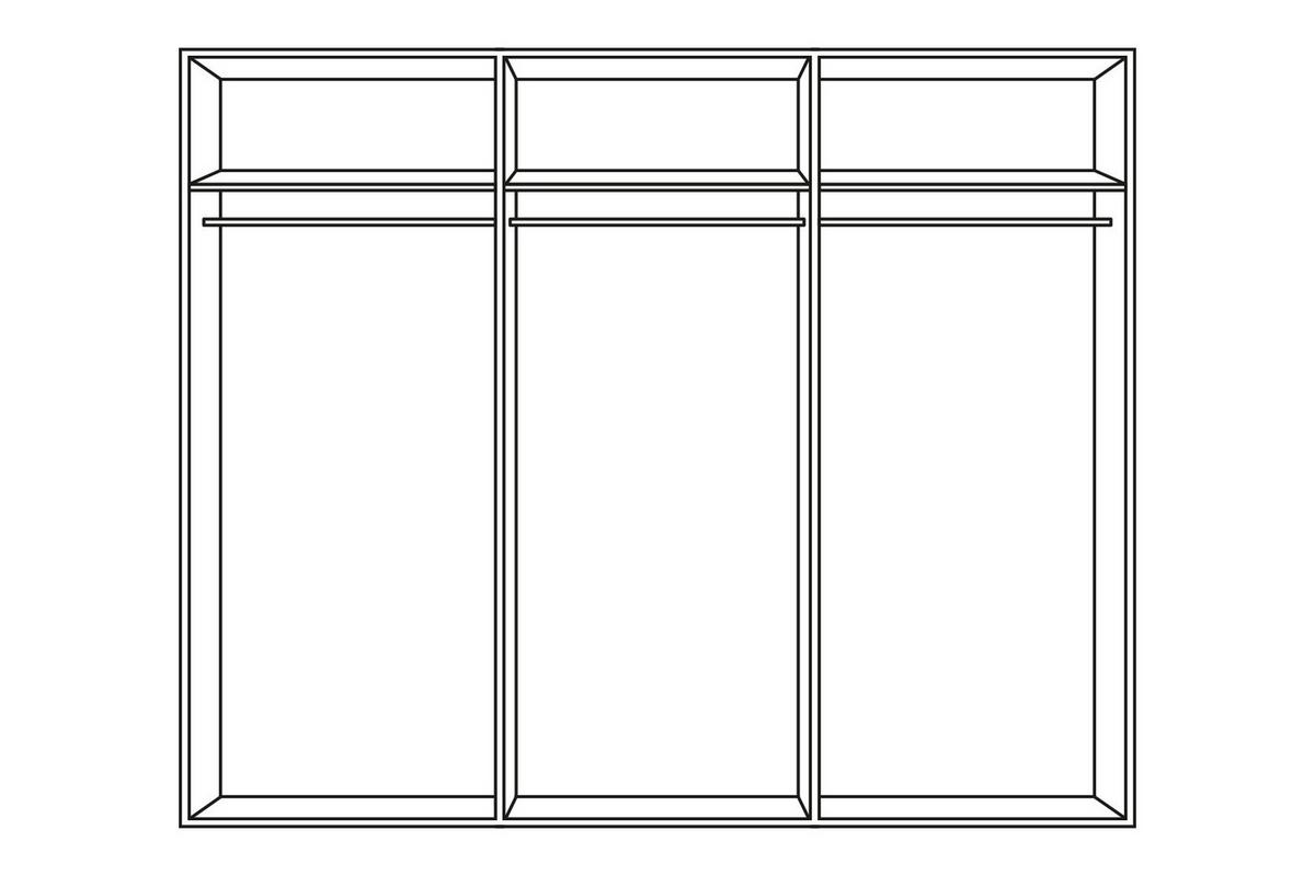 Omara Z Drsnimi Vrati Ernie, Bela, Z Ogledalom - bela/barve aluminija, Moderno, kovina/steklo (270/210/65cm) - Mömax