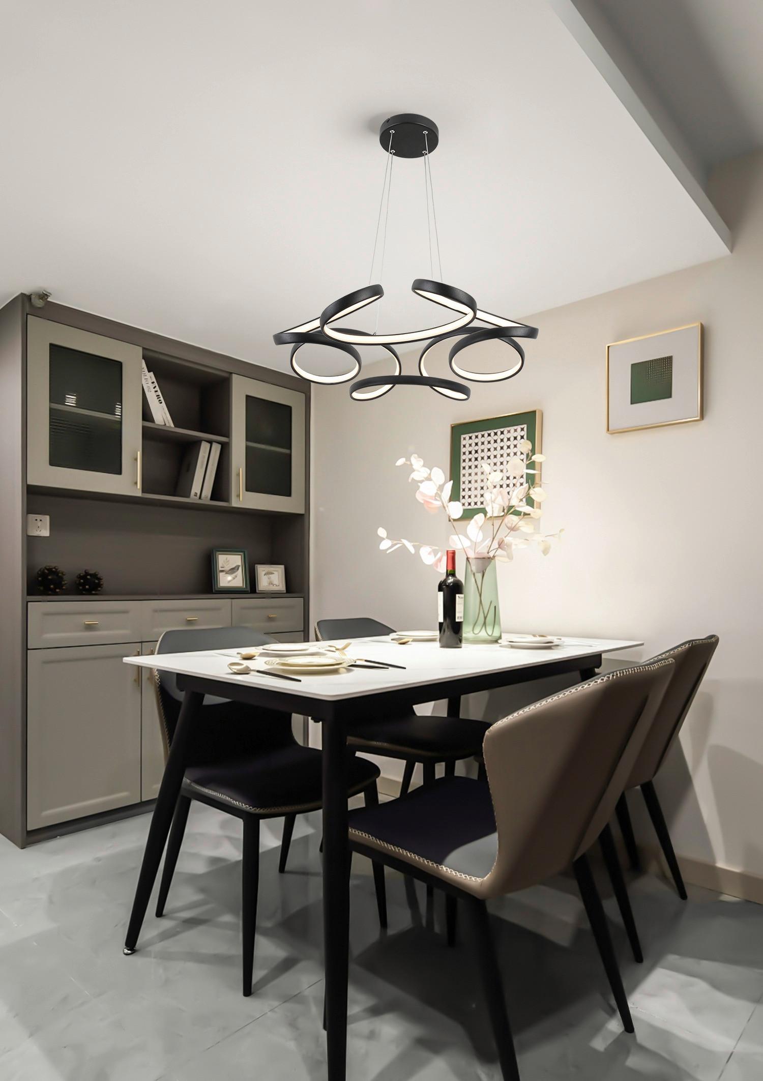 LED-HÄNGLAMPA CRONO -AKT- - svart, Romantik / Lanthus, metall/plast (70/70/120cm) - Premium Living