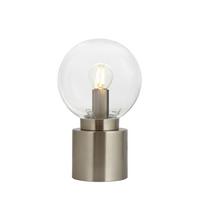 Tischleuchte Marka in Nickelfarben max. 25 Watt - Opal/Nickelfarben, Design, Glas/Metall (15/24,5cm) - Globo