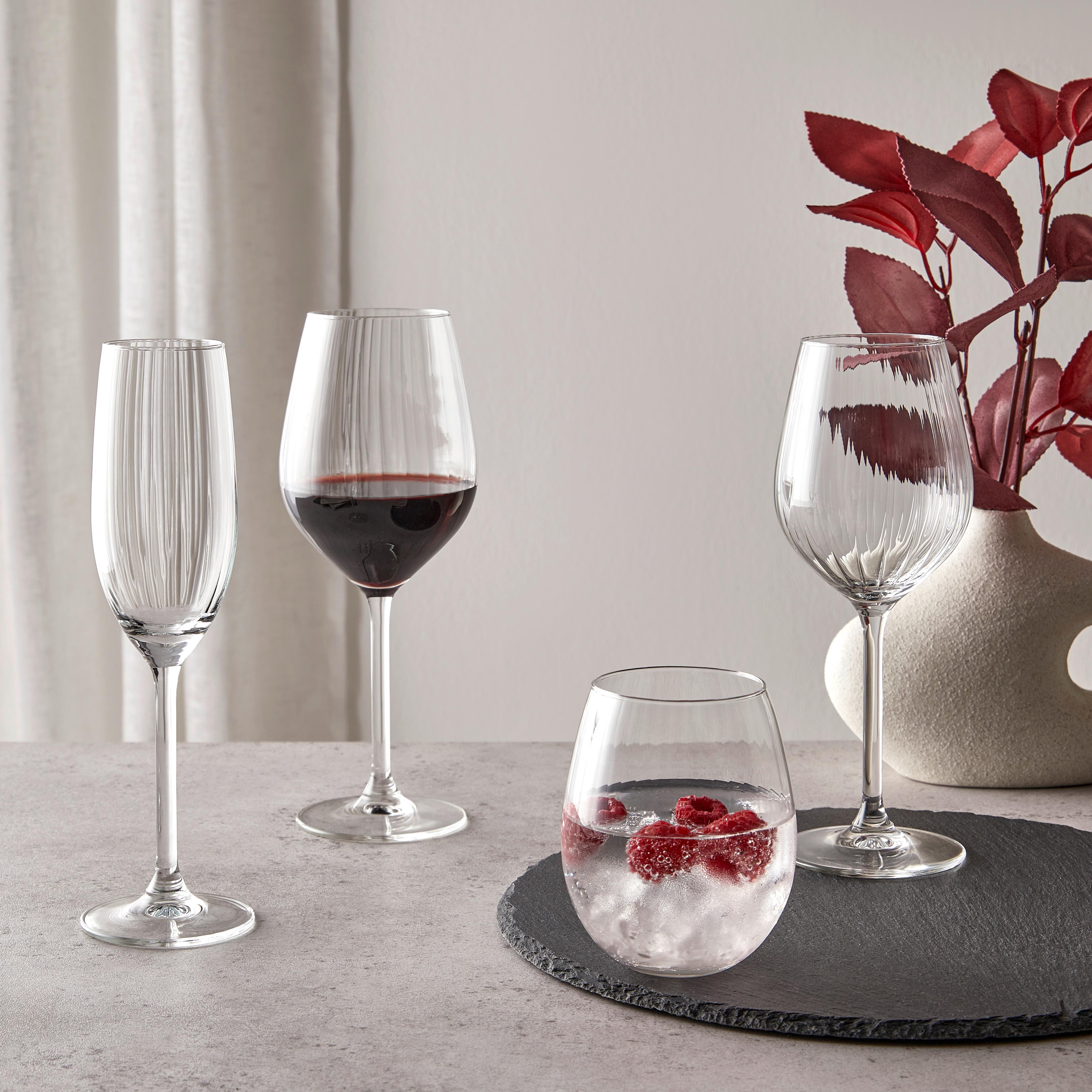 SET MED VINGLAS ROSEMARY - RED - klar, Modern, glas - Mömax