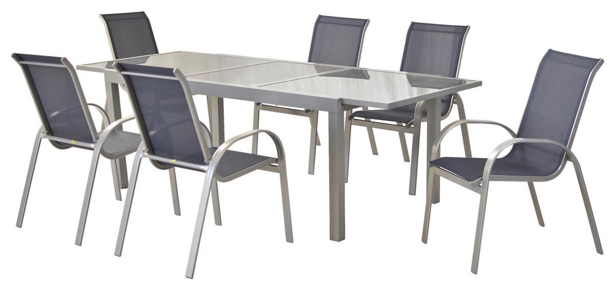 Vrtna Garnitura Amalfi, 7-Delno, Modra - modra/srebrne barve, Moderno, kovina/tekstil - Gardenson
