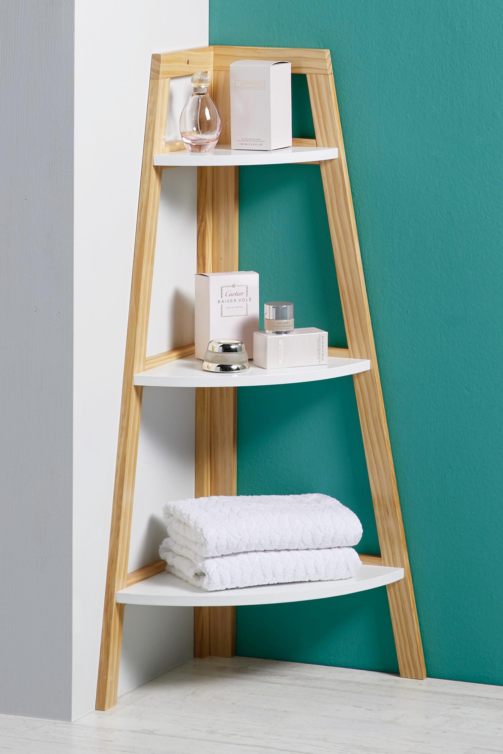 Regal in Buchefarben/Weiß 'Mirella' - Buchefarben/Weiß, MODERN, Holz (38/96/38cm) - Bessagi Home