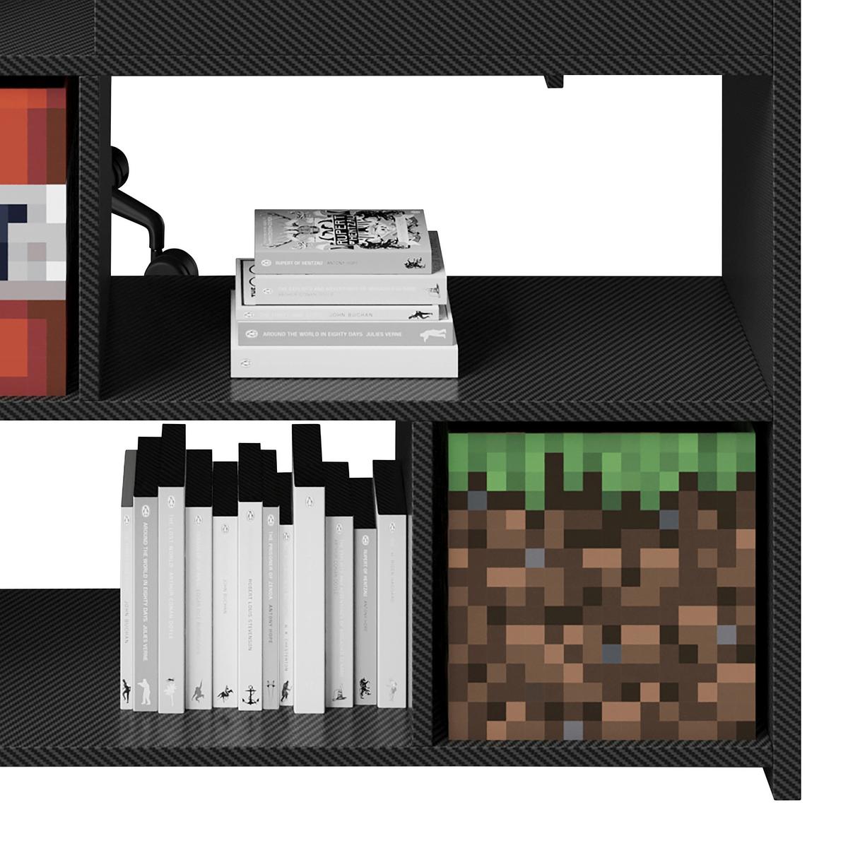 Hochbett Minecraft ca. 90x200 cm Schwarz - Schwarz, MODERN, Holz/Holzwerkstoff (90/200cm) - Minecraft