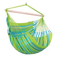 Hängesessel Kingsize Hammock Echtholz Gelb/Grün - Gelb/Hellgrün, KONVENTIONELL, Holz/Textil (140/170/210cm) - La Siesta