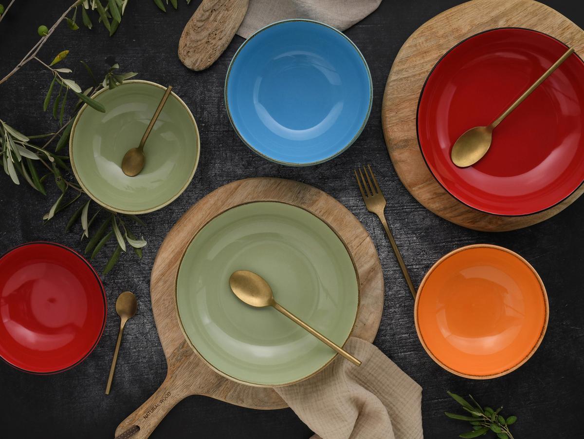 Set Posod Mediterran, 12-Delni - večbarvno, Basics, keramika - Creatable