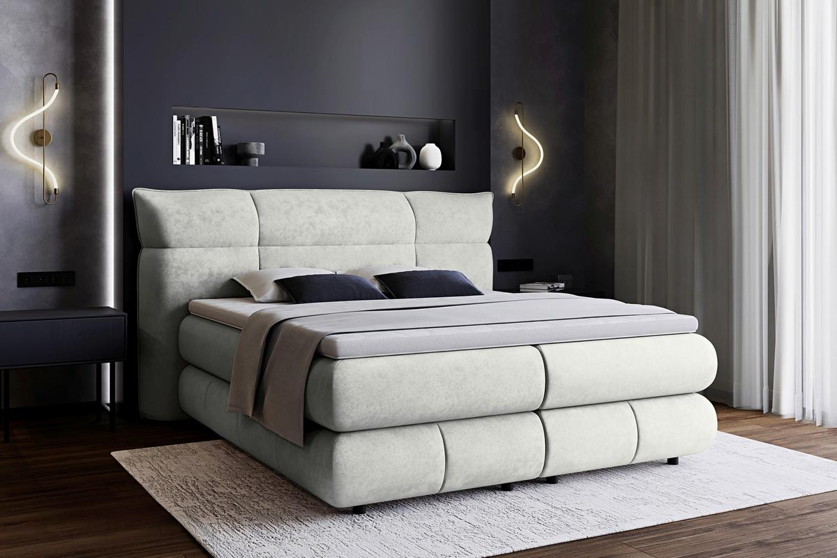 Boxspring Krevet Caramelo - crna/krem, Trend, tekstil/plastika (140/200cm) - Premium Living