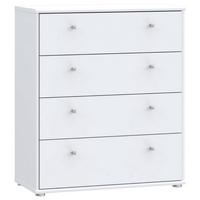 Komoda Tempra 2, Bela - bela/barve aluminija, Design, leseni material (73,7/85,5/34,8cm)