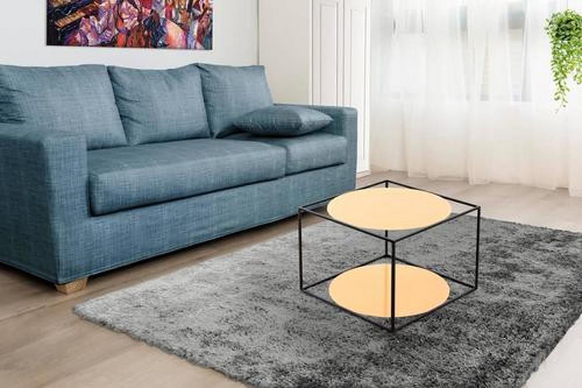 BEISTELLTISCH 3N5XM - Schwarz/Orange, Basics, Glas/Metall (50/50/36cm) - Kayoom