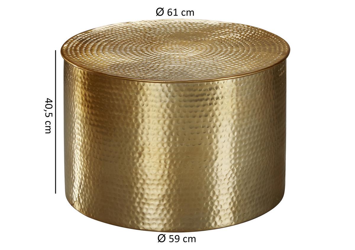 Klubska Miza Rahi - zlate barve, Trendi, kovina (61/61/40,5cm) - MID.YOU