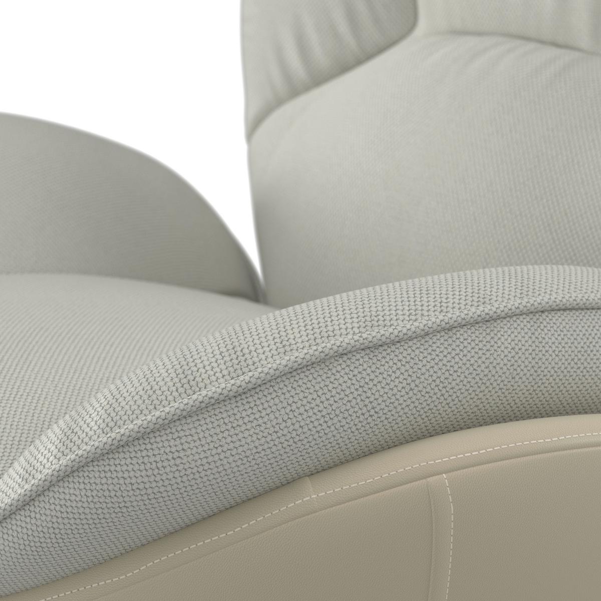 Relaxsessel Ina Webstoff/Lederlook Beige - Beige/Schwarz, MODERN, Textil/Metall (98/86/105cm) - Bessagi Home