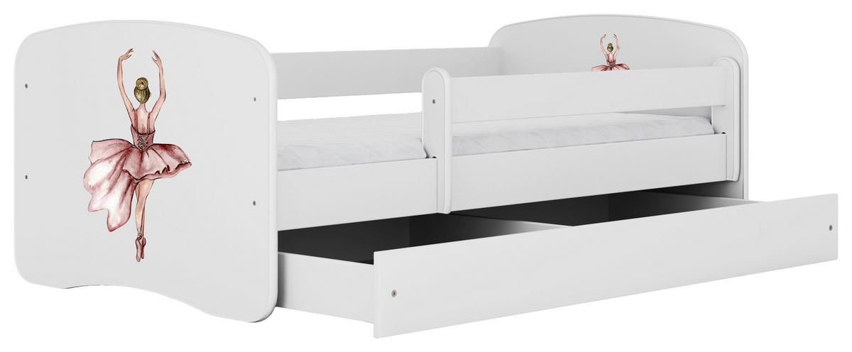 Otroška Postelja Babydreams, Bela, 80x160cm - bela/barve breze, Moderno, tekstil/leseni material (80/160cm) - MID.YOU