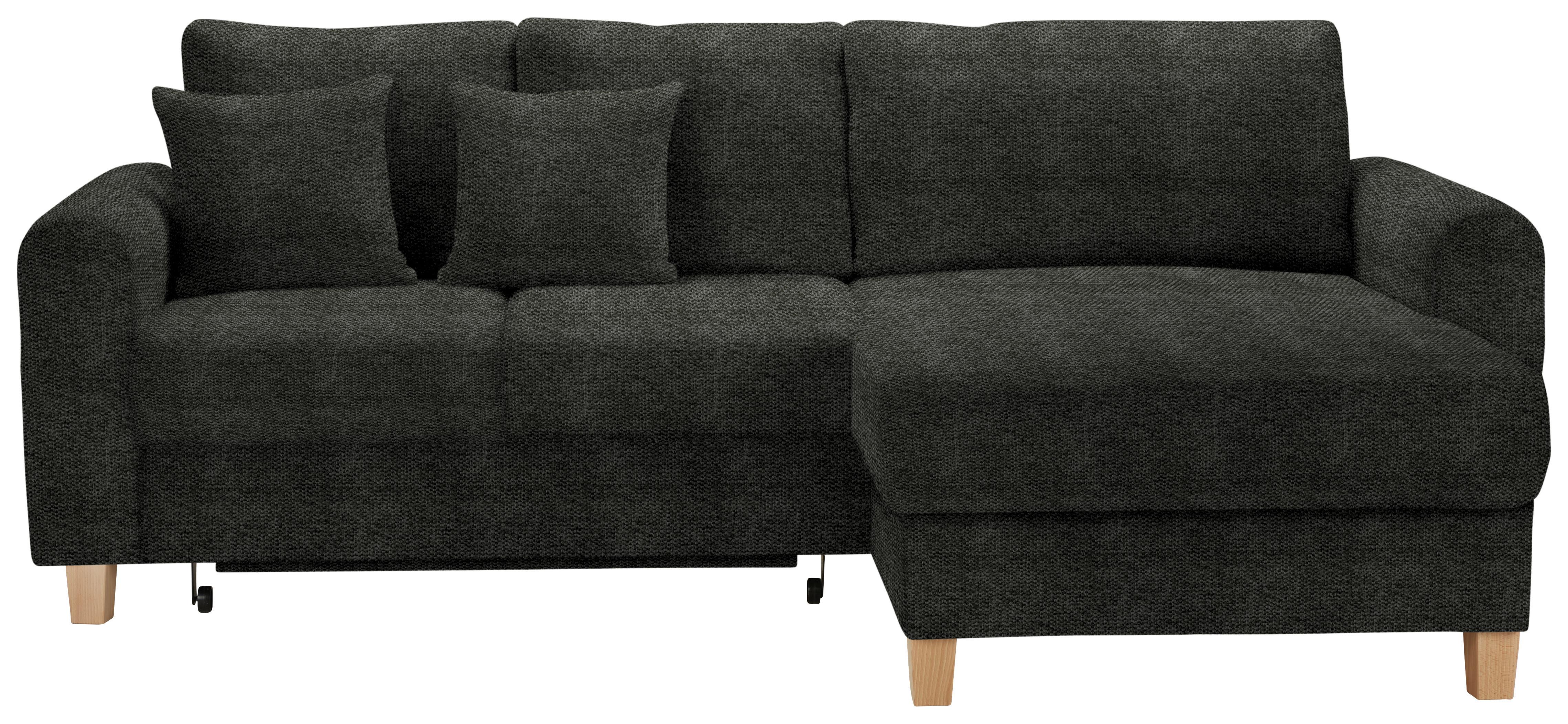 Wohnlandschaft Lille Anthrazit - Hellbraun/Anthrazit, MODERN, Holz/Textil (232/110/156cm) - Mömax