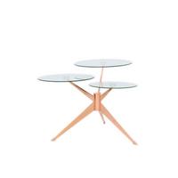 BEISTELLTISCH VOLTM - Rosa/Kupferfarben, Basics, Glas/Holzwerkstoff (60/46/75cm) - Kayoom