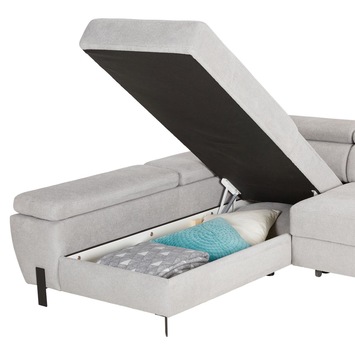 Kutna Garnitura Molina Mini - svijetlo siva/crna, Moderno, drvni materijal/drvo (189/277cm) - Mömax