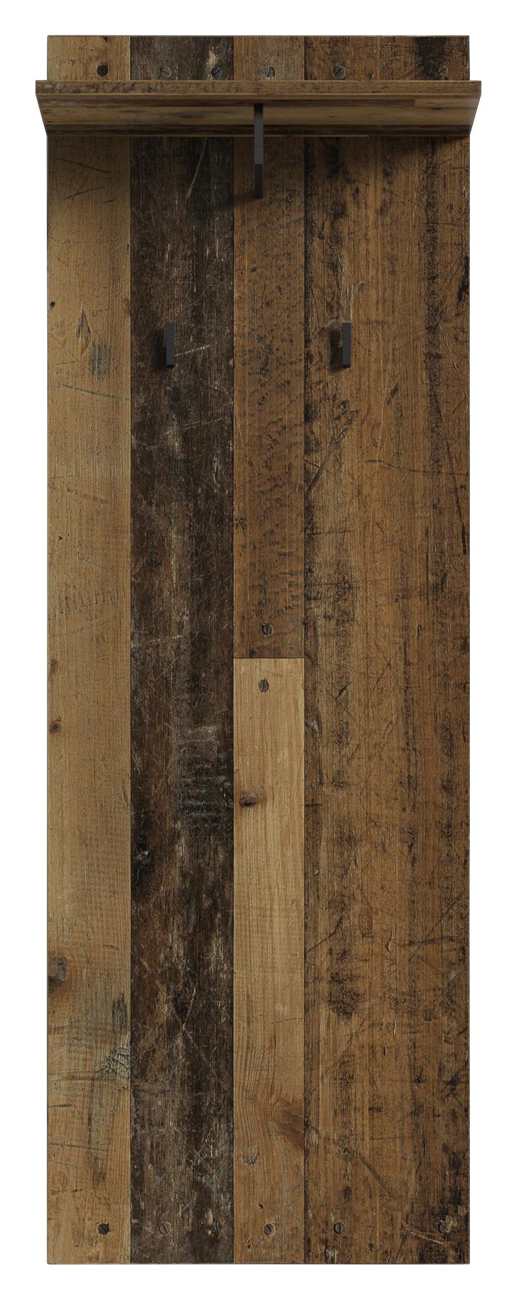 Garderobenpaneel Jakob ca.48x140x28cm Eiche Dekor - Alteiche/Schwarz, LIFESTYLE, Holzwerkstoff (48/140/28cm) - MID.YOU
