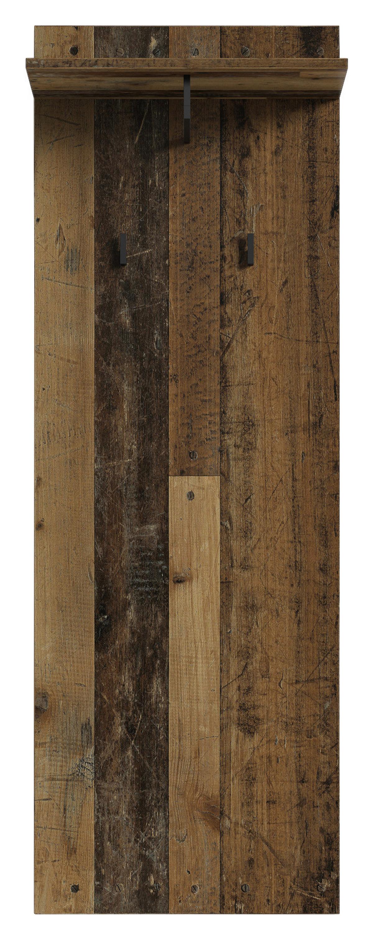 Garderobenpaneel Jakob ca.48x140x28cm Eiche Dekor - Alteiche/Schwarz, LIFESTYLE, Holzwerkstoff (48/140/28cm) - MID.YOU