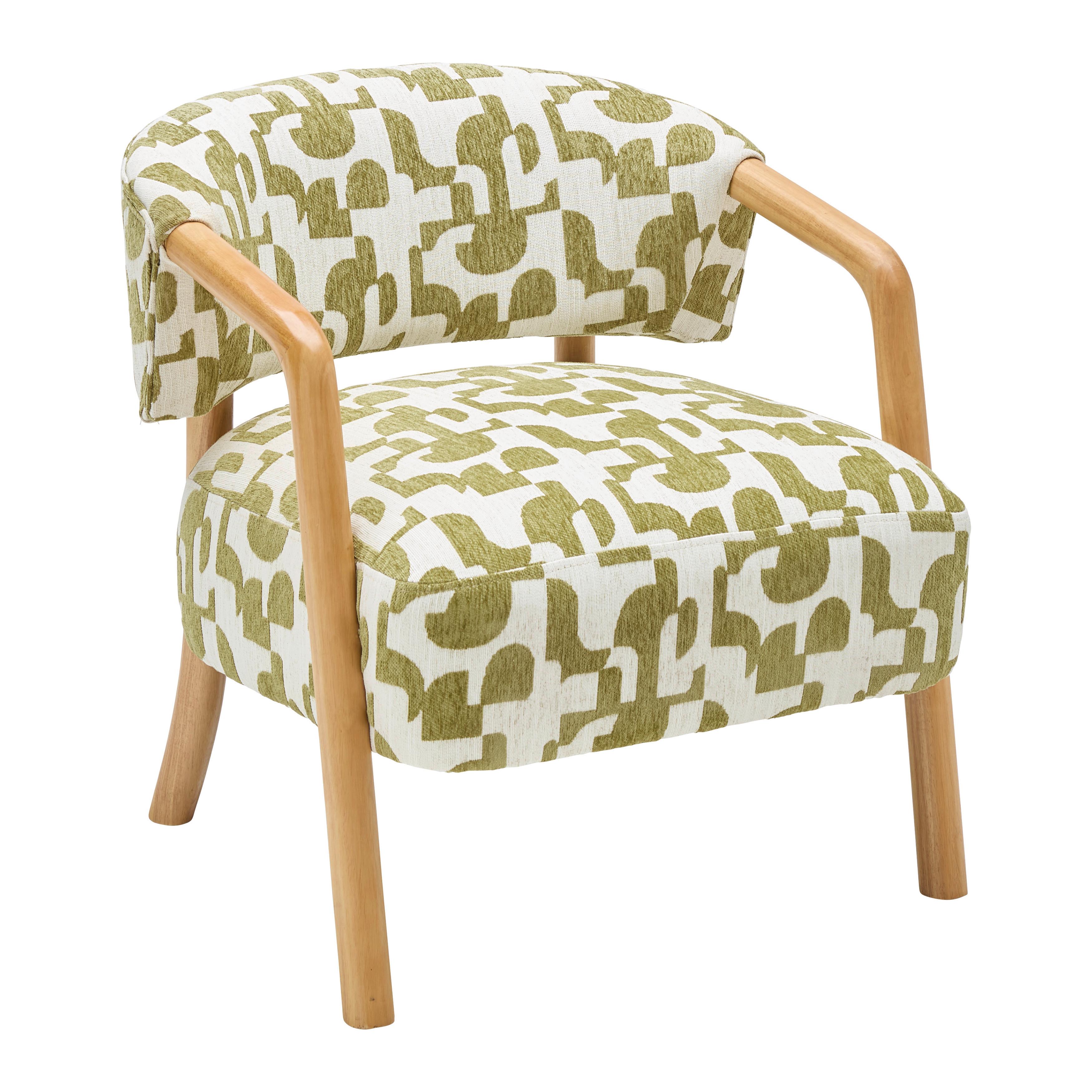 Armlehnsessel Joris Grün/Naturfarben - Naturfarben/Grün, LIFESTYLE, Holz/Textil (71/67/71cm) - Mömax