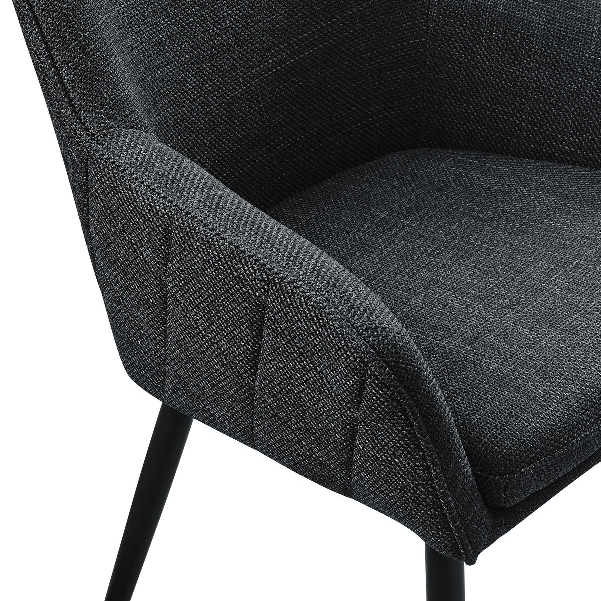 Naslanjač Rebi, Antracit - črna/antracit, Moderno, kovina/tekstil (61/85/60cm) - Livetastic