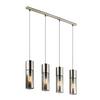 Hängeleuchte 21000-4HN in Nickelfarben max. 25 Watt - Nickelfarben, KONVENTIONELL, Glas/Metall (80/9/156cm) - Globo