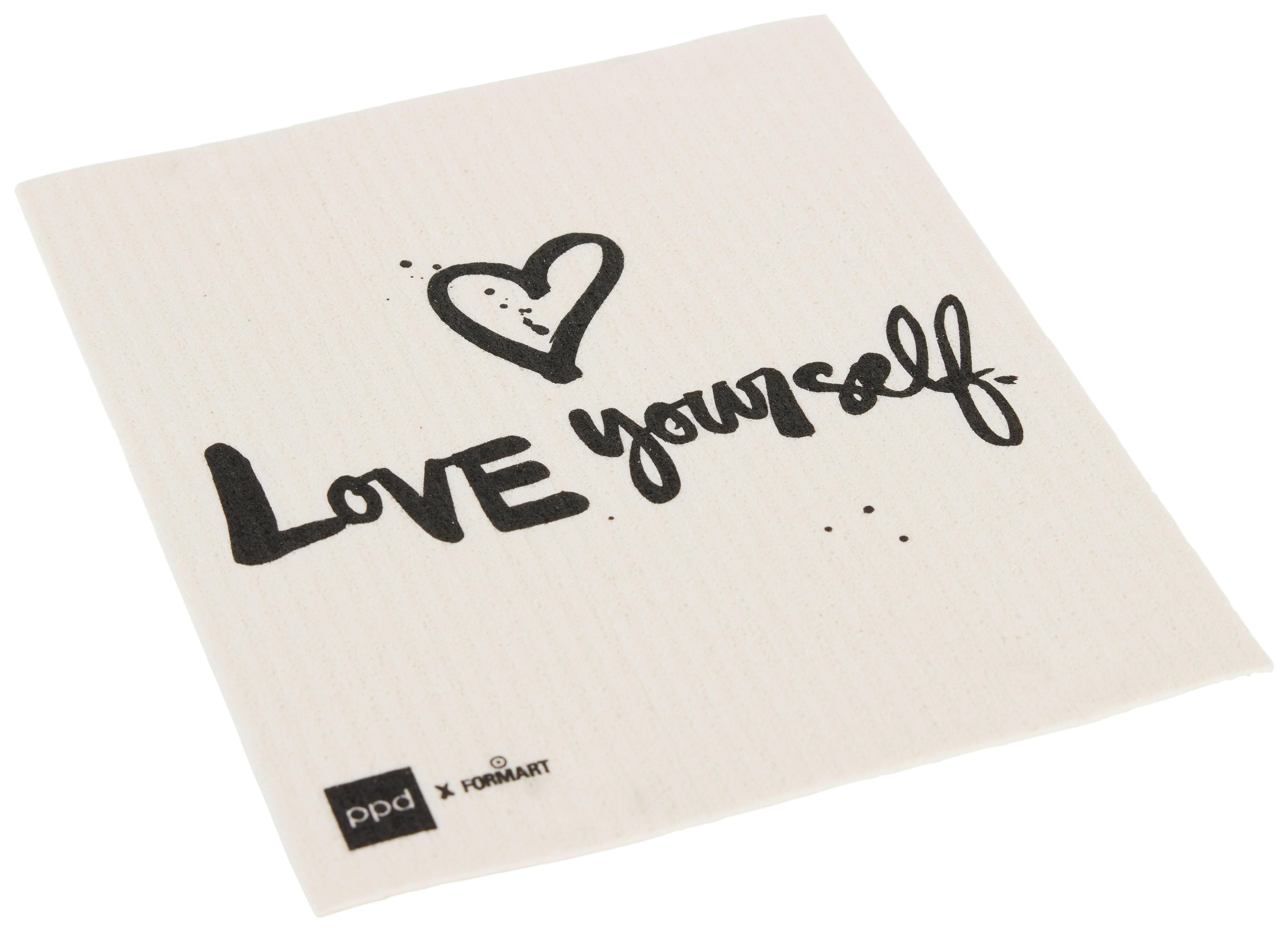 Schwammtuch Peter in Schwarz/Weiß ca. 20x17cm - Schwarz/Weiß, Textil (20/17cm)