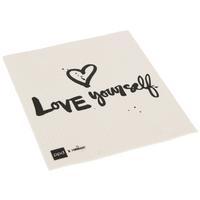 Schwammtuch Peter in Schwarz/Weiß ca. 20x17cm - Schwarz/Weiß, Textil (20/17cm)