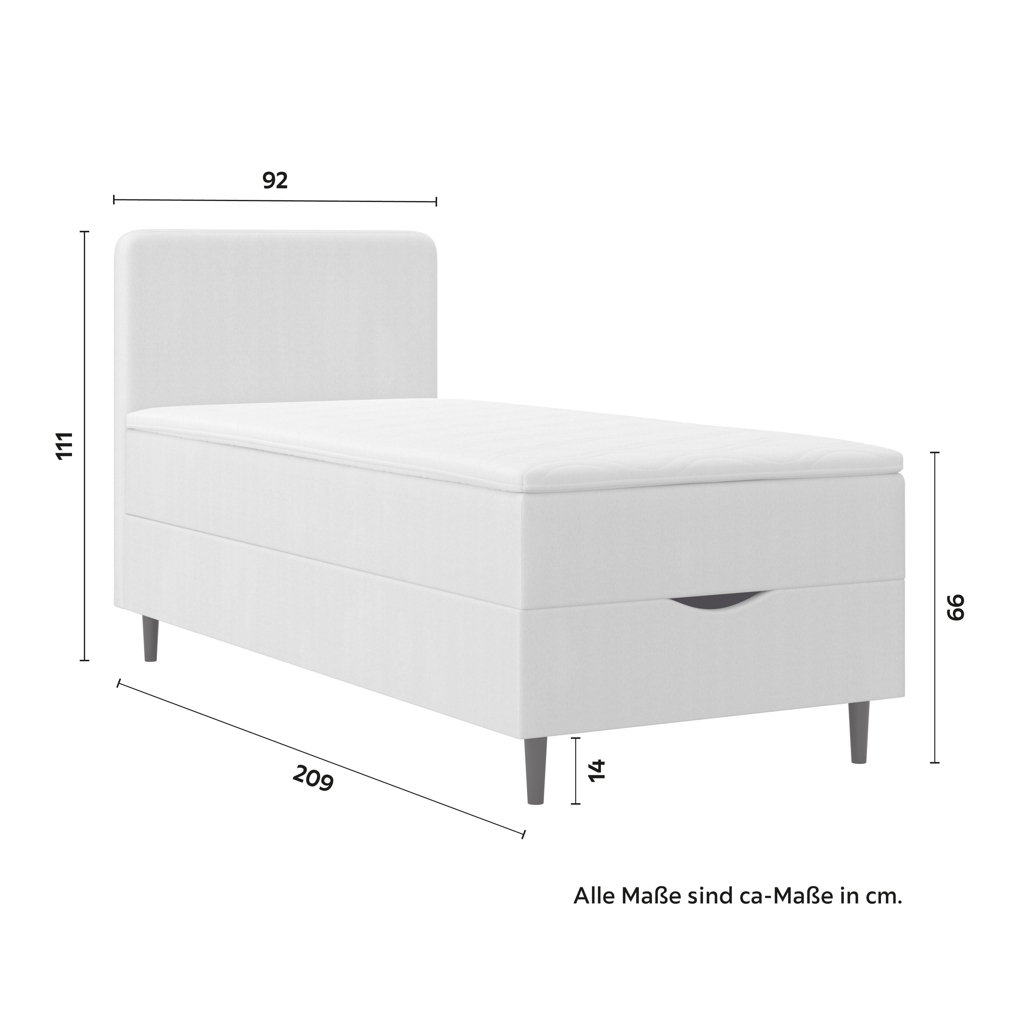 Box Ágy Krém Vida - krém, Modern, textil/fa (90/200cm) - Bessagi Home