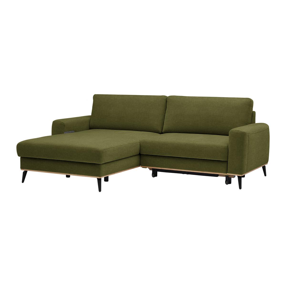 Wohnlandschaft Romeo Grün - Schwarz/Grün, KONVENTIONELL, Textil/Metall (167/87/234cm) - Zandiara