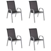 ZESTAW FOTELI OGRODOWYCH CASTIGLIONE - kolor srebrny/czarny, Modern, metal/tkanina (54/94/73cm) - Ambia Garden
