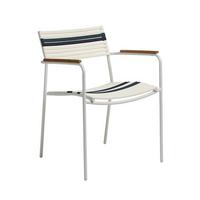 Gartenstuhl Mood Weiß/Schwarz/Teak - Weiß/Naturfarben, Natur, Holz/Kunststoff (60/84/58cm) - Gardenson