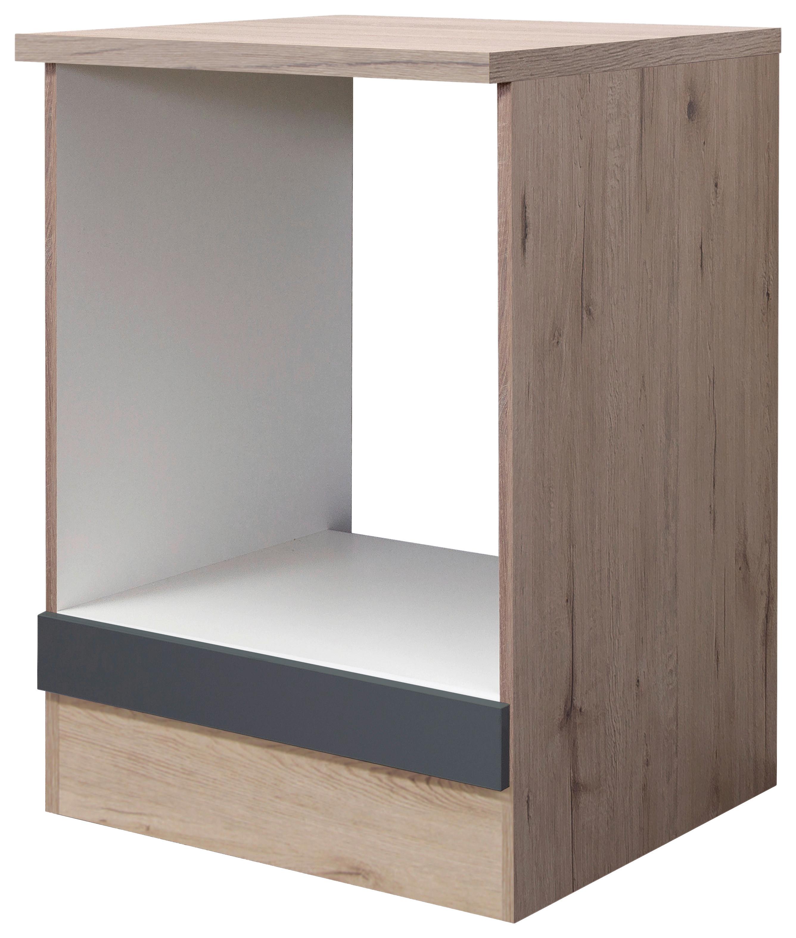 Herdumbauschrank Shadow ca. 60x85x60 cm Grau/Eiche - Dunkelgrau/Eiche San Remo, MODERN, Holzwerkstoff (60/85/60cm) - FlexWell