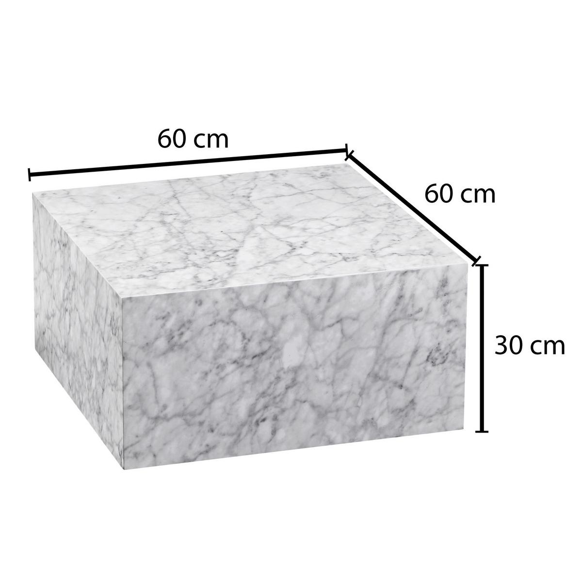 Klubska Miza Monobloc - bela, Moderno, leseni material (60/60/30cm) - MID.YOU