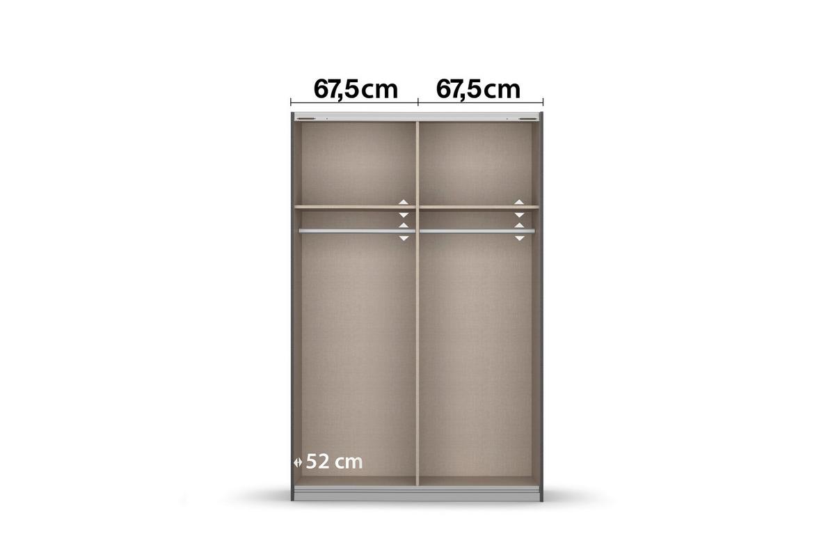 Ormar S Kliznim Vratima Subito - bijela/boje aluminija, Moderno, drvni materijal/metal (136/197/61cm) - Modern Living