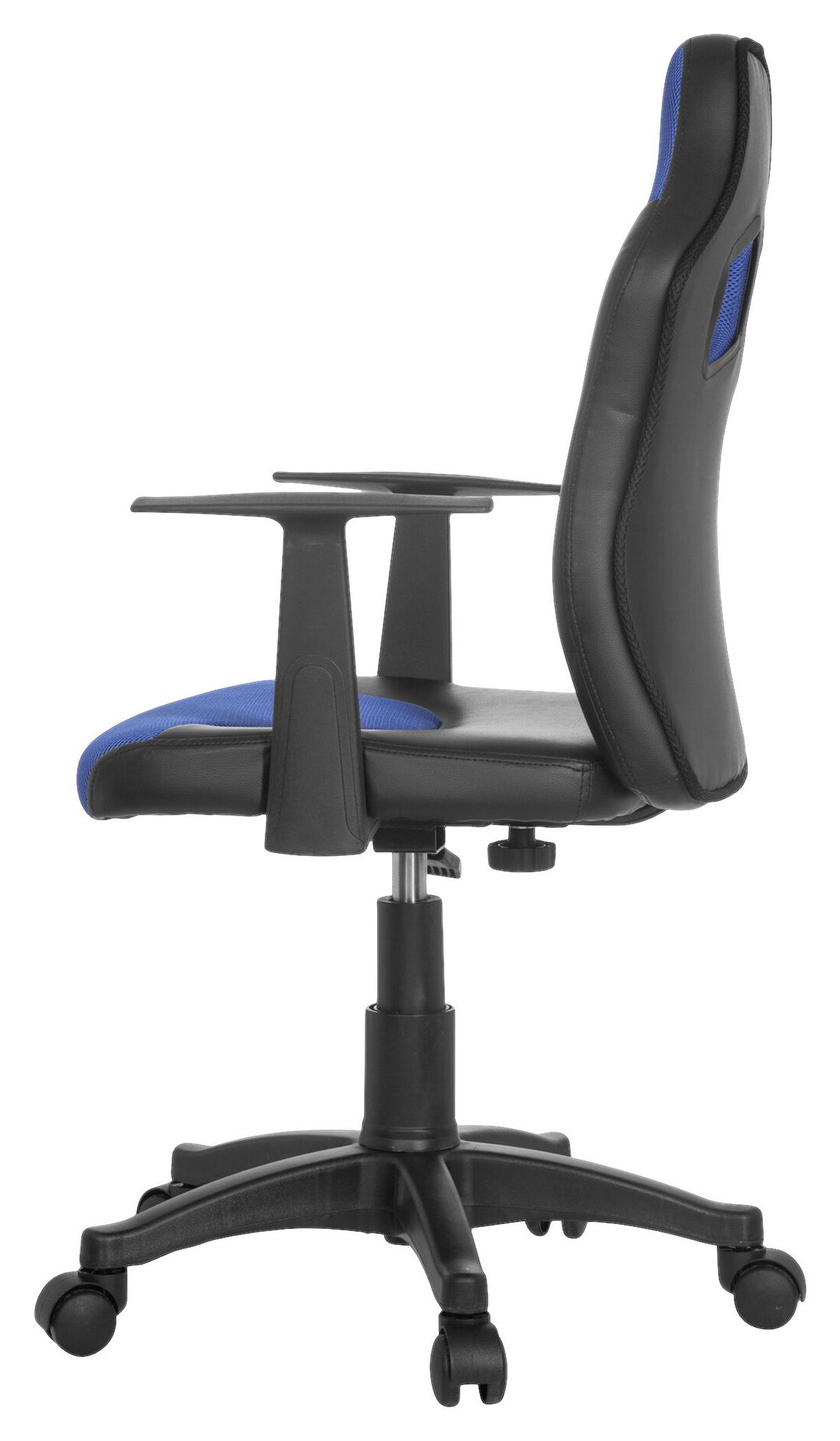 Mladinski Vrtljivi Stol Kid Racer Al, Črna, Modra - modra/črna, Basics, umetna masa (54/90-100/48cm) - MID.YOU
