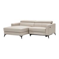 Sarokkanapé Bari - bézs, Konventionell, bőr/textil (102-163/75-95/214cm) - Mömax