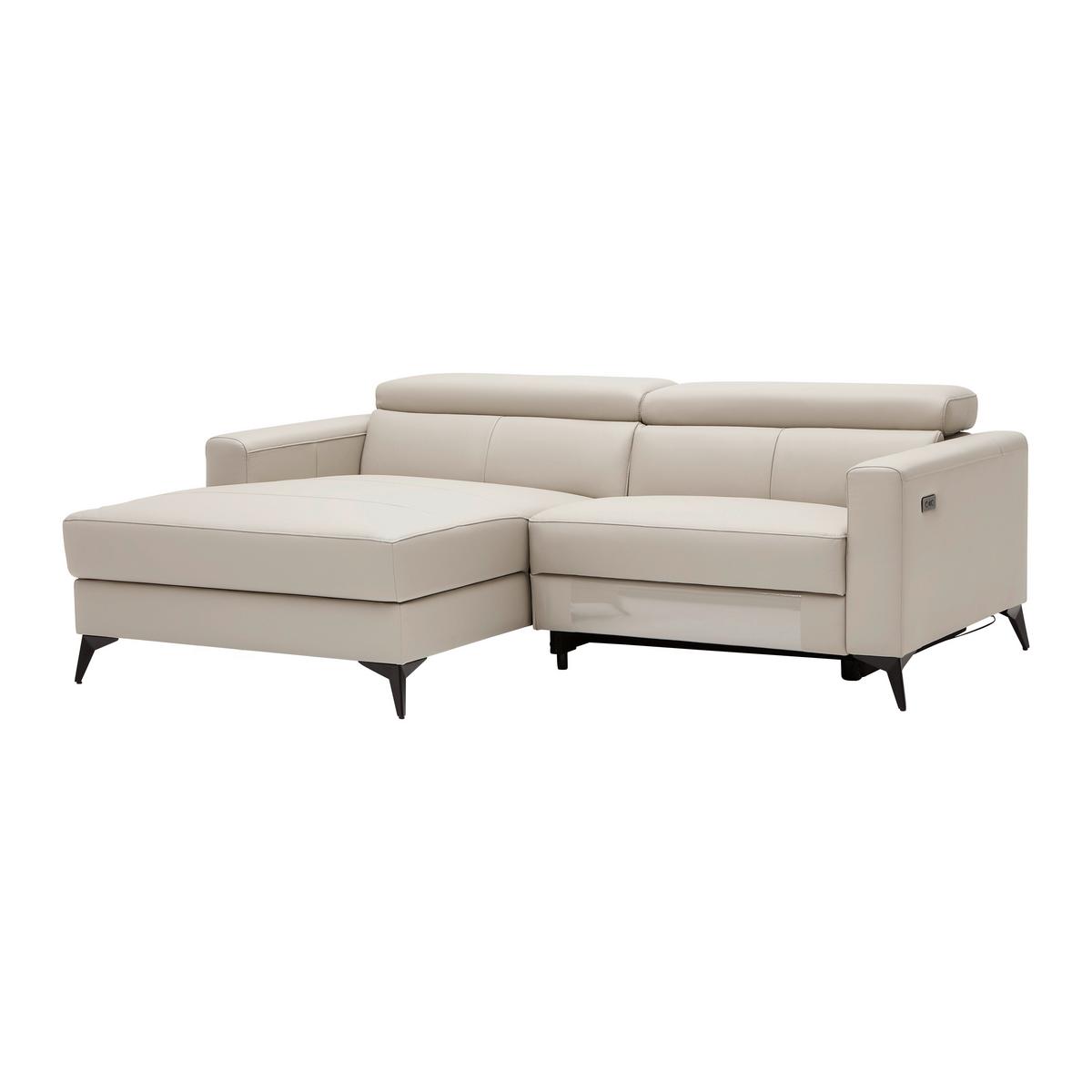 Sarokkanapé Bari - bézs, Konventionell, bőr/textil (102-163/75-95/214cm) - Mömax