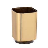 Pahar pentru periuțe de dinți Auron - auriu, Basics, plastic (7/10/7cm) - Wenko