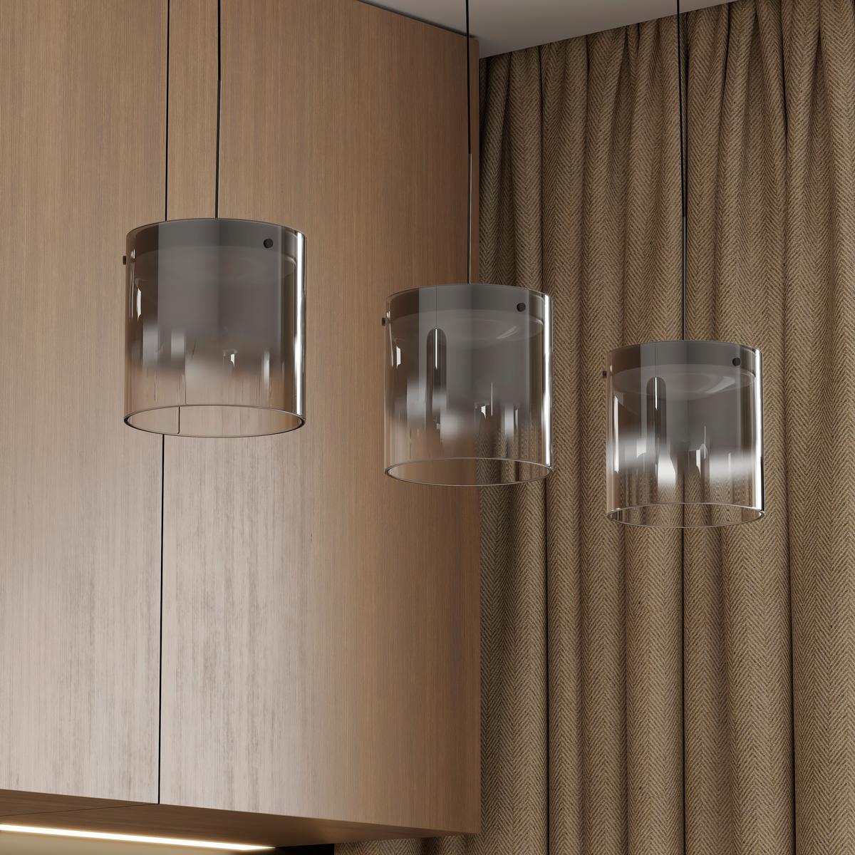 LAMPA WISZĄCA LED BAIA *DK* - czarny, Design, metal/szkło (100/20/180cm) - Dieter Knoll
