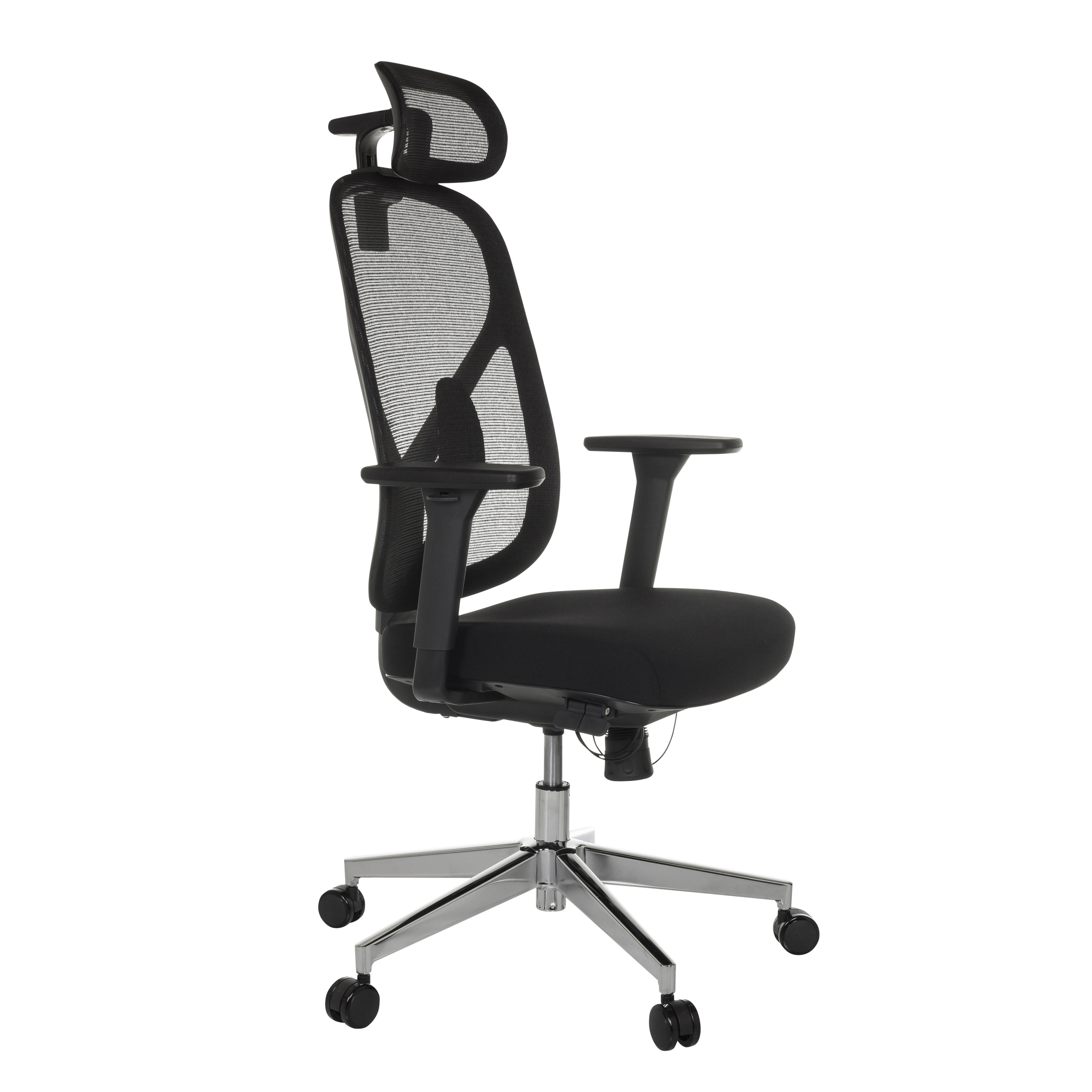 Pisarniški Stol Raloo Pro, Črna - srebrne barve/črna, Moderno, kovina/umetna masa (65/115 - 131/71cm) - MID.YOU