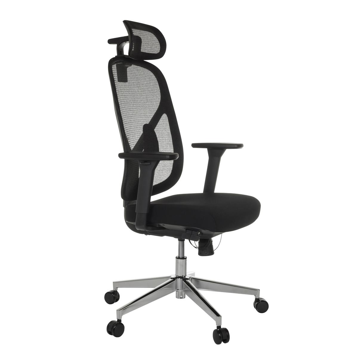 Pisarniški Stol Raloo Pro, Črna - srebrne barve/črna, Moderno, kovina/umetna masa (65/115 - 131/71cm) - MID.YOU