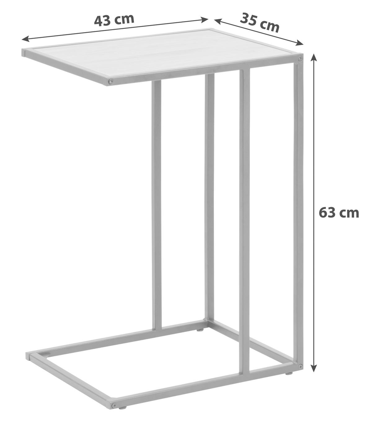 STOLIK BOCZNY SEAFORD - kolor dębowy/czarny, Trend, materiał drewnopochodny/metal (43/35/63cm) - Xora