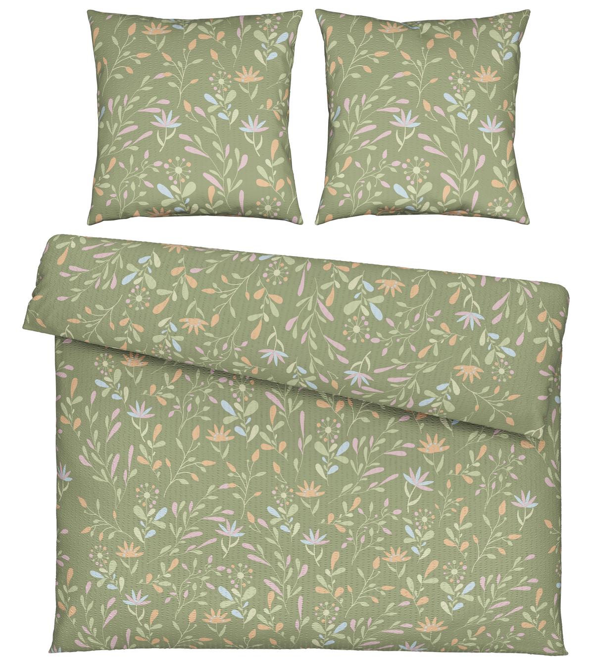 Bettwäsche Marina XXL Grün ca. 200x200cm - Grün, KONVENTIONELL, Textil (200/200cm) - Mömax