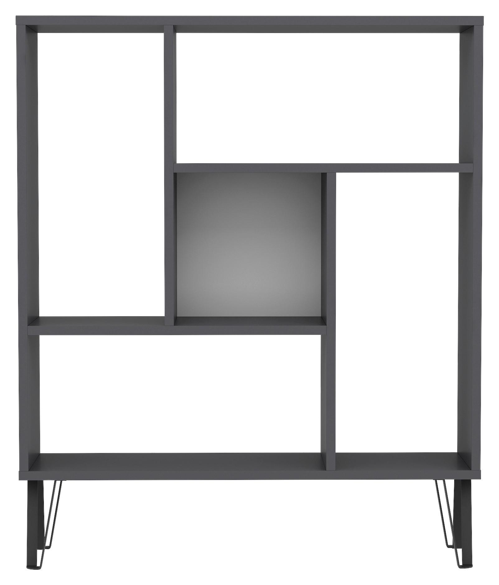 Regal Arven - antracit, Design, leseni material (90/107,8/25cm) - Livetastic