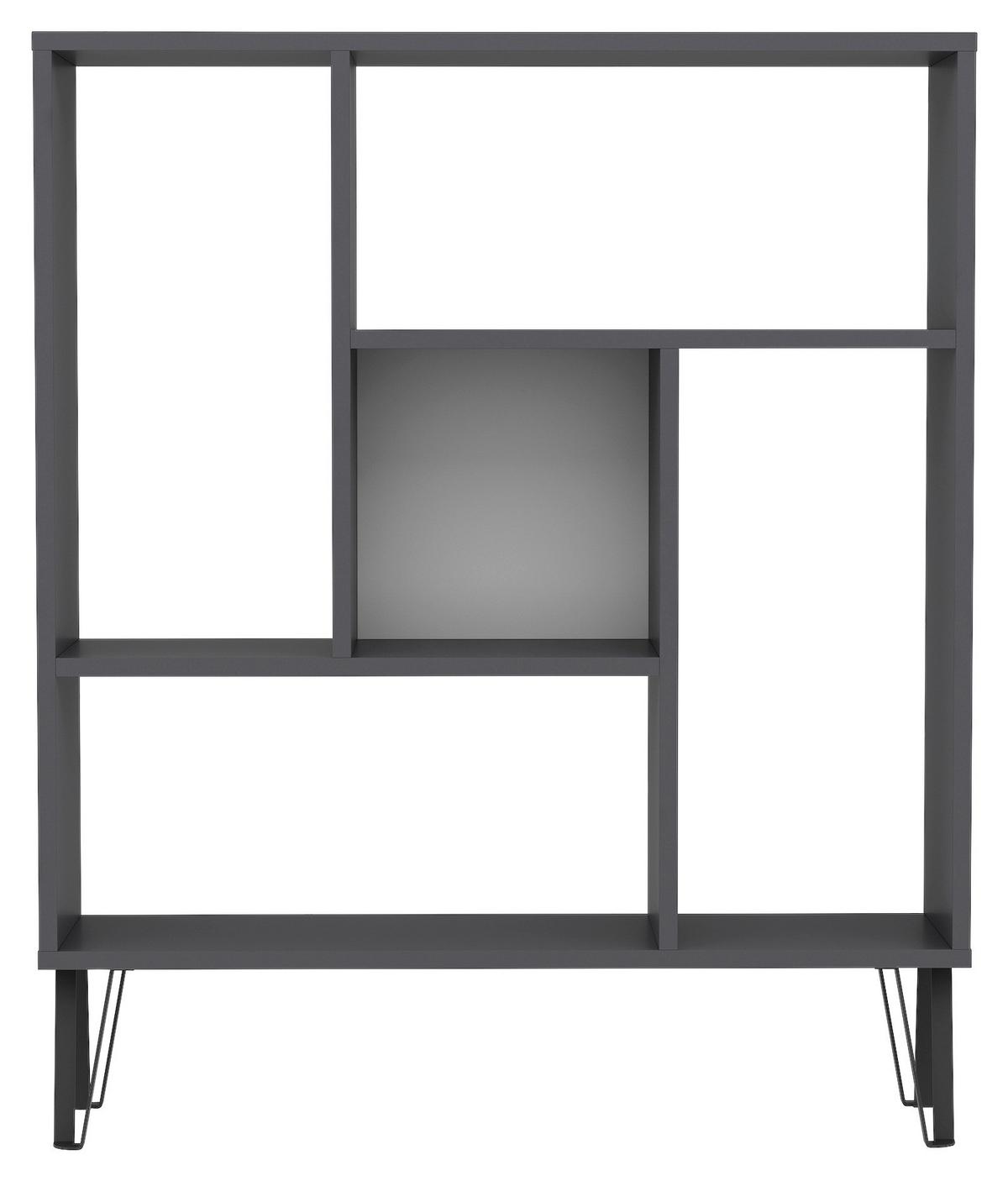 Regal "Arven", Anthrazit - Anthrazit, Design, Holzwerkstoff (90/107,8/25cm) - Livetastic