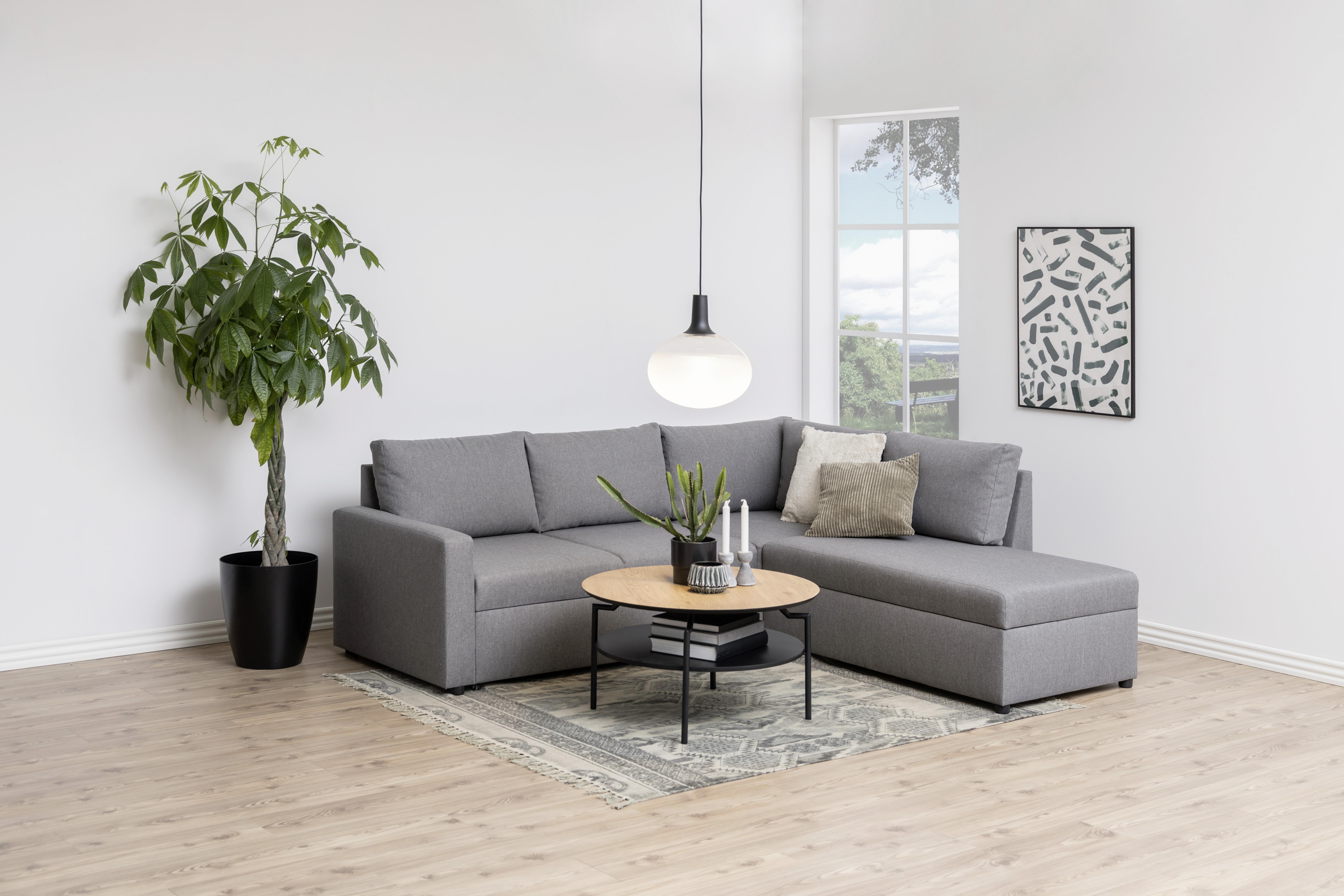 STOLIK KAWOWY GOLDINGTON - kolor dębowy/czarny, Trend, materiał drewnopochodny/metal (80/80/45cm) - Livetastic