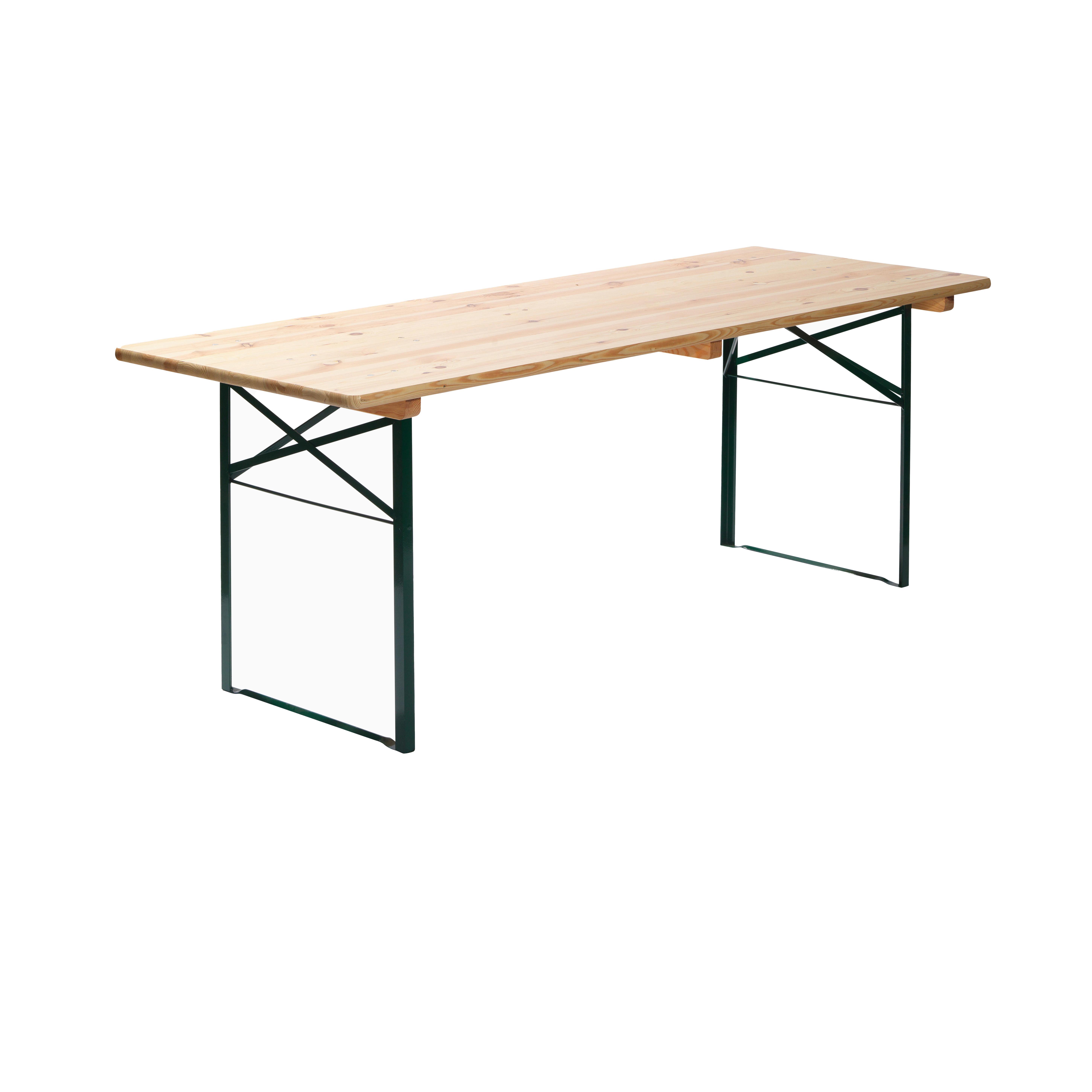 Biertisch Holz klappbar - Fichtefarben/Grün, Basics, Holz/Metall (220/78/50cm) - Gardenson