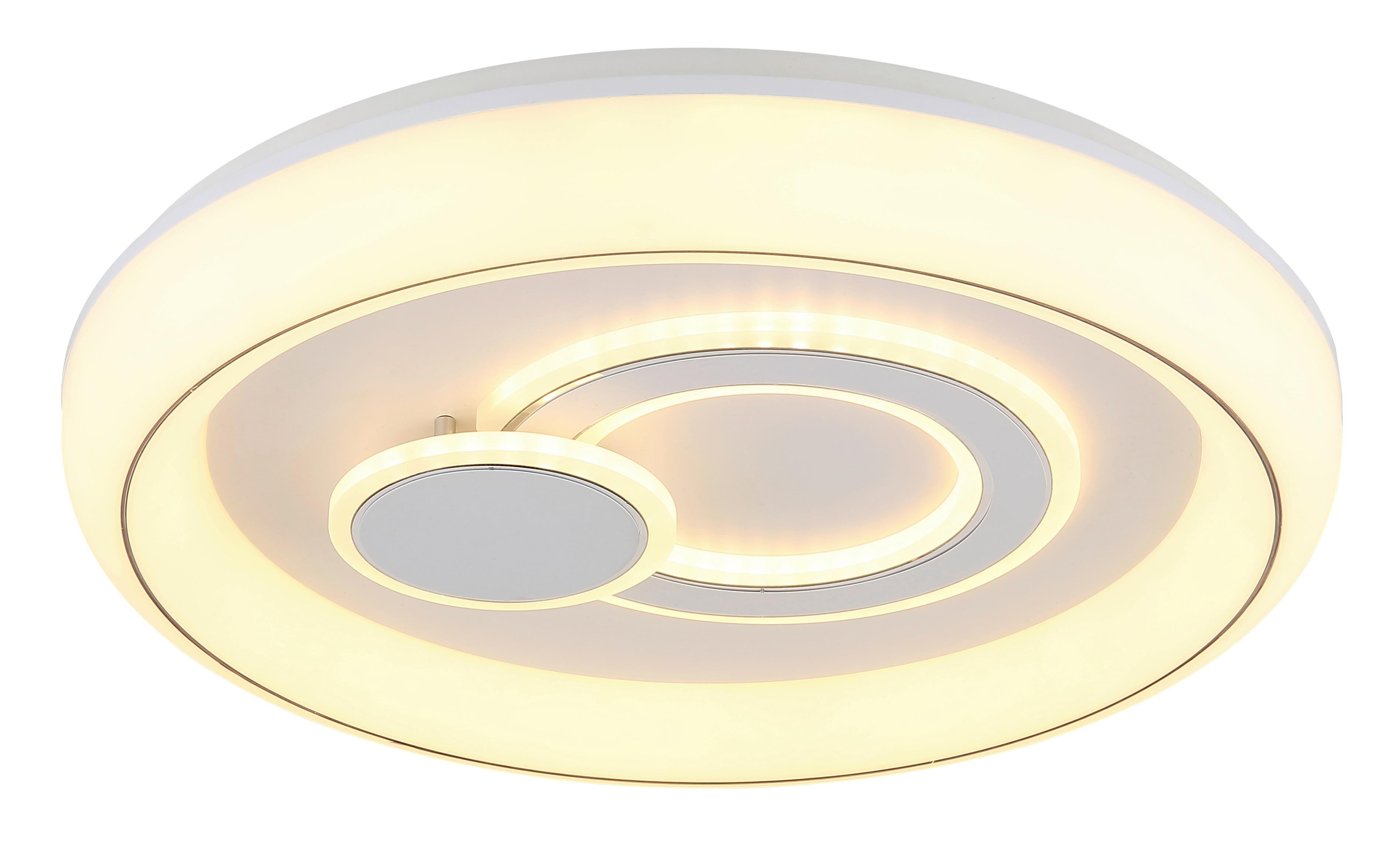LED-Deckenleuchte Ruiz Weiß max. 48 Watt - Weiß, KONVENTIONELL, Kunststoff/Metall (48/7,5cm) - Globo