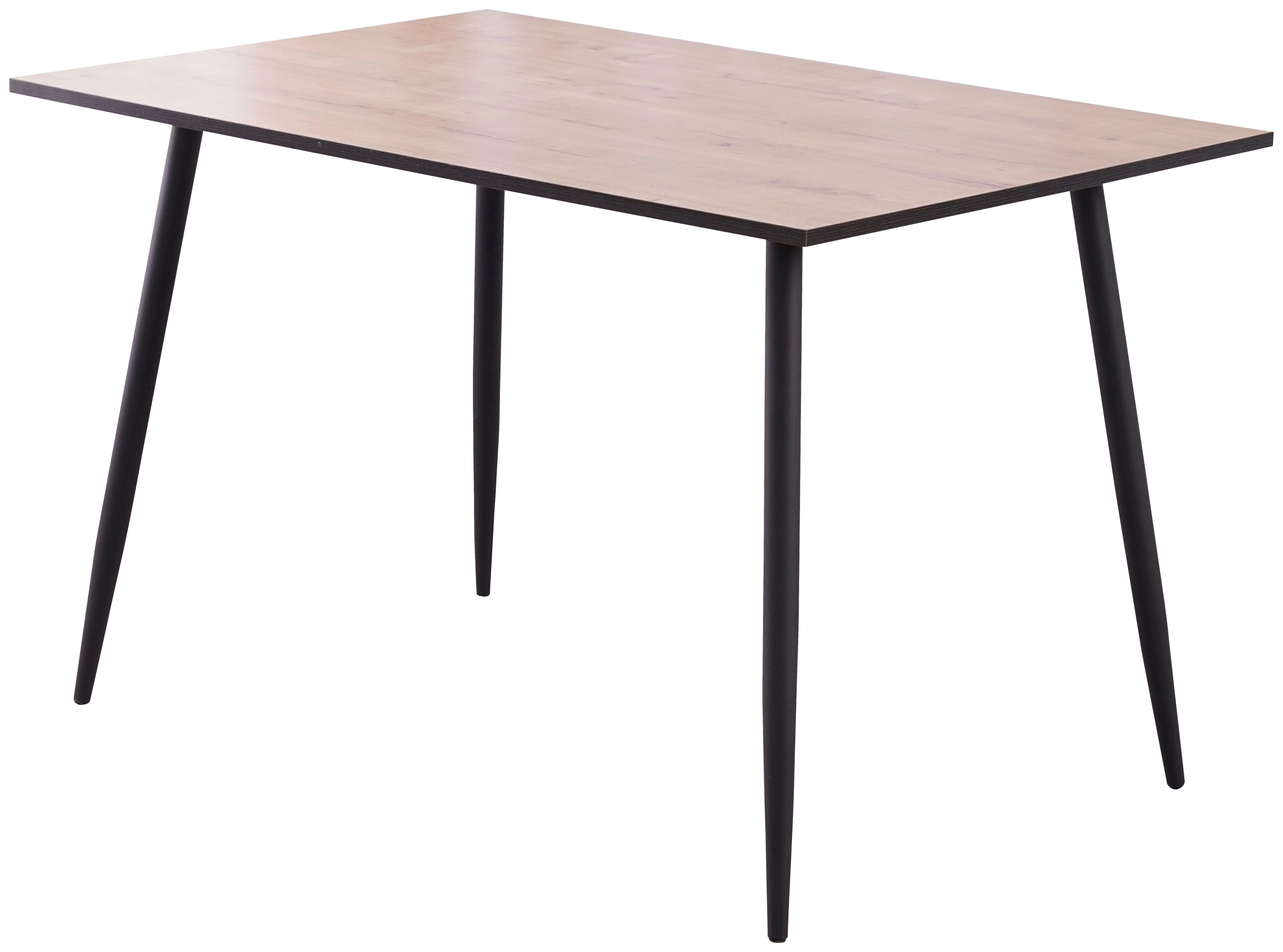 Jedilna Miza Tom, Naravne Barve, 120x80 - črna/naravne barve, Konvencionalno, kovina/leseni material (120/76/80cm) - Mömax